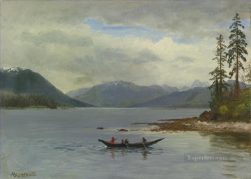  Fluvial Obras - Costa noroeste de la bahía de Loring Alaska American Albert Bierstadt paisaje fluvial